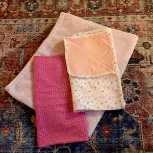 Lot of 3 baby blankets.